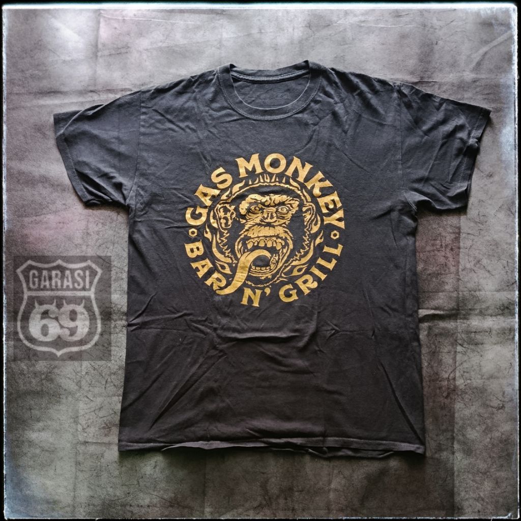 Gas Monkey kaos katun vintage cowok buildup size M