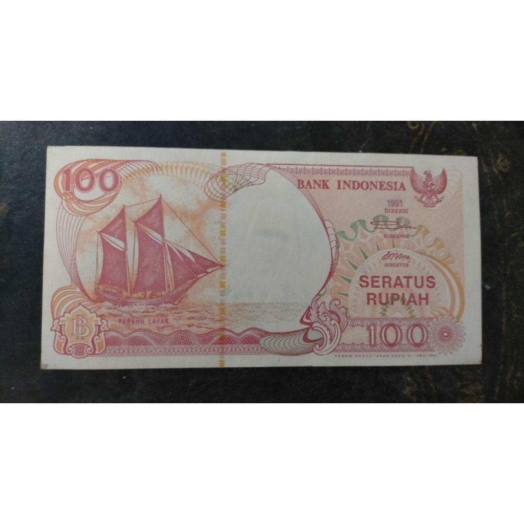 Langka uang 100 perahu layar 1991 uka-uka
