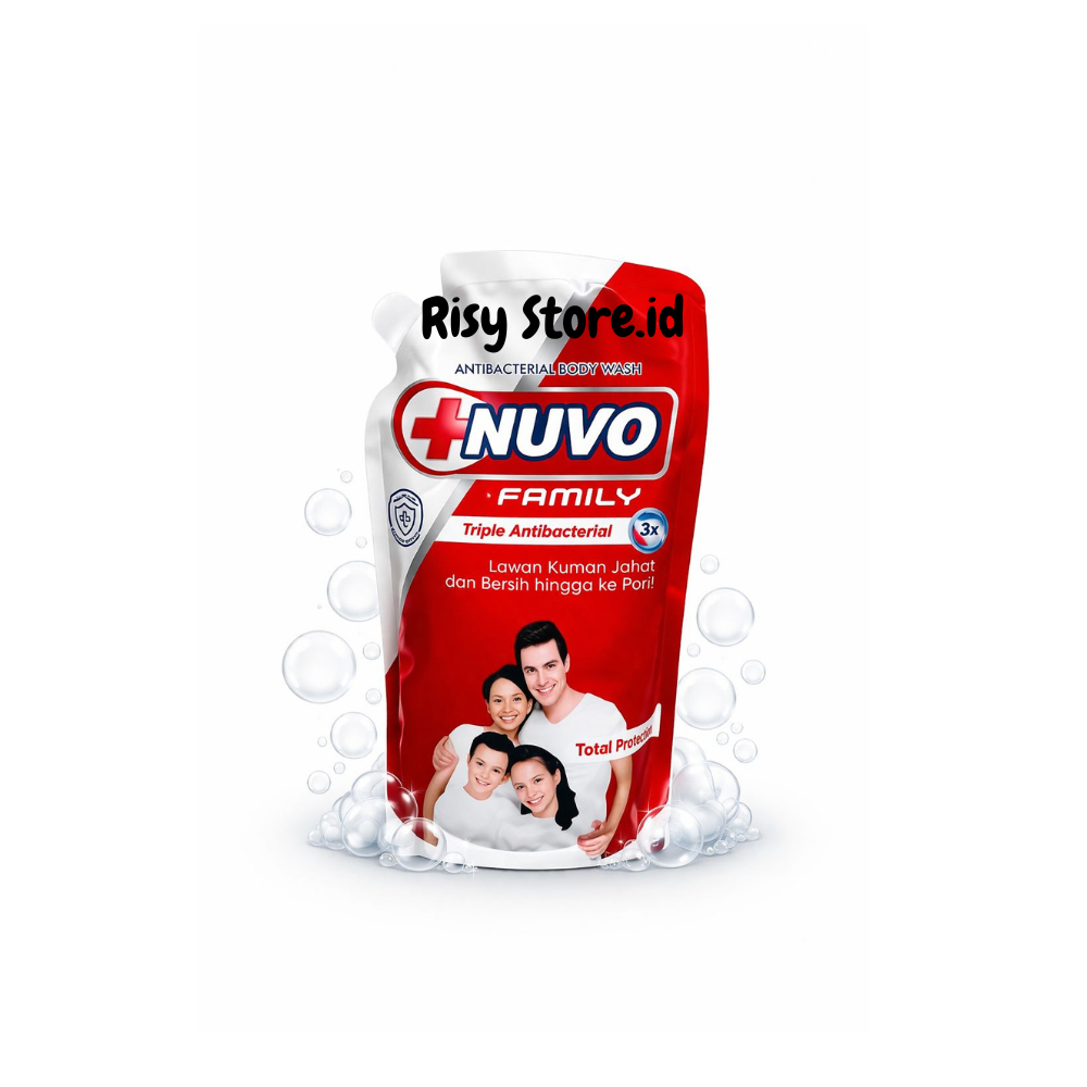 Nuvo Family Sabun Mandi Cair Merah Pouch 800 ml Dan 825 ml