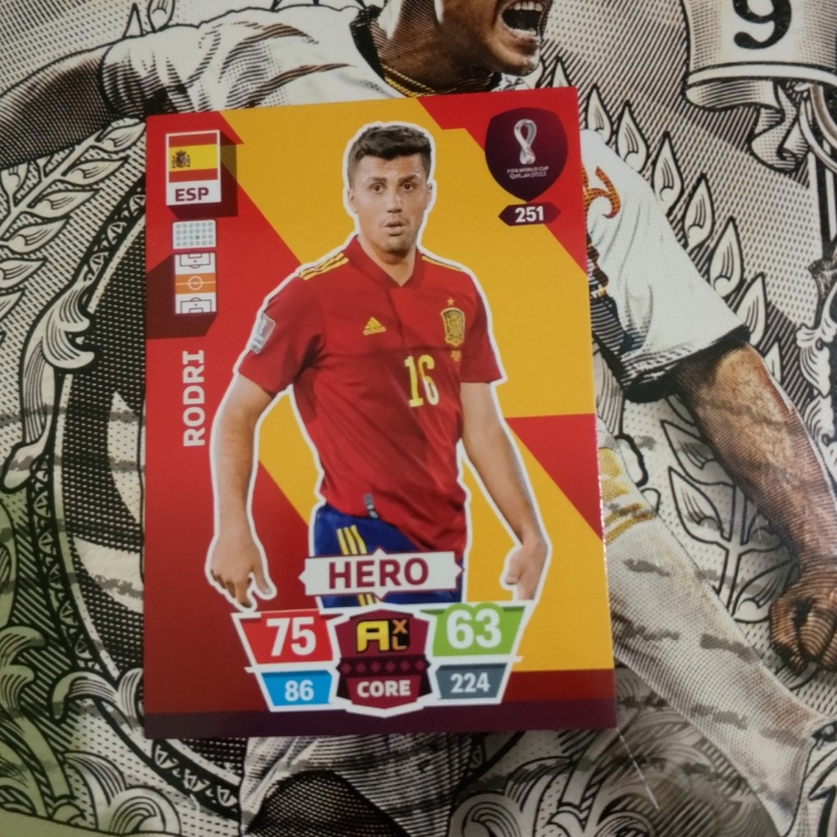 Kartu Bola Rodri Spain 2022 Panini Adrenalyn XL World Cup Qatar Card