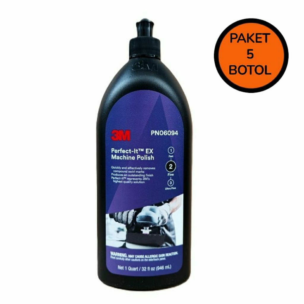 " Paket Hemat 5 Botol " 3M 6094 atau 3M™ Perfect-It™ EX Machine Polish 06094 Step 2 (946 ml)