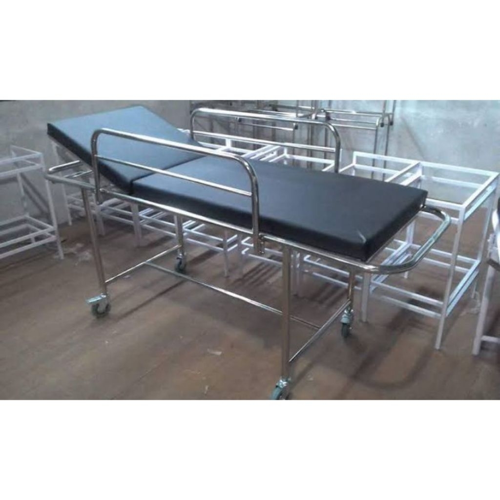 Brankar stainless dorong alingan / brangkar pasien / brangkar dorong pasien / brankar stainless