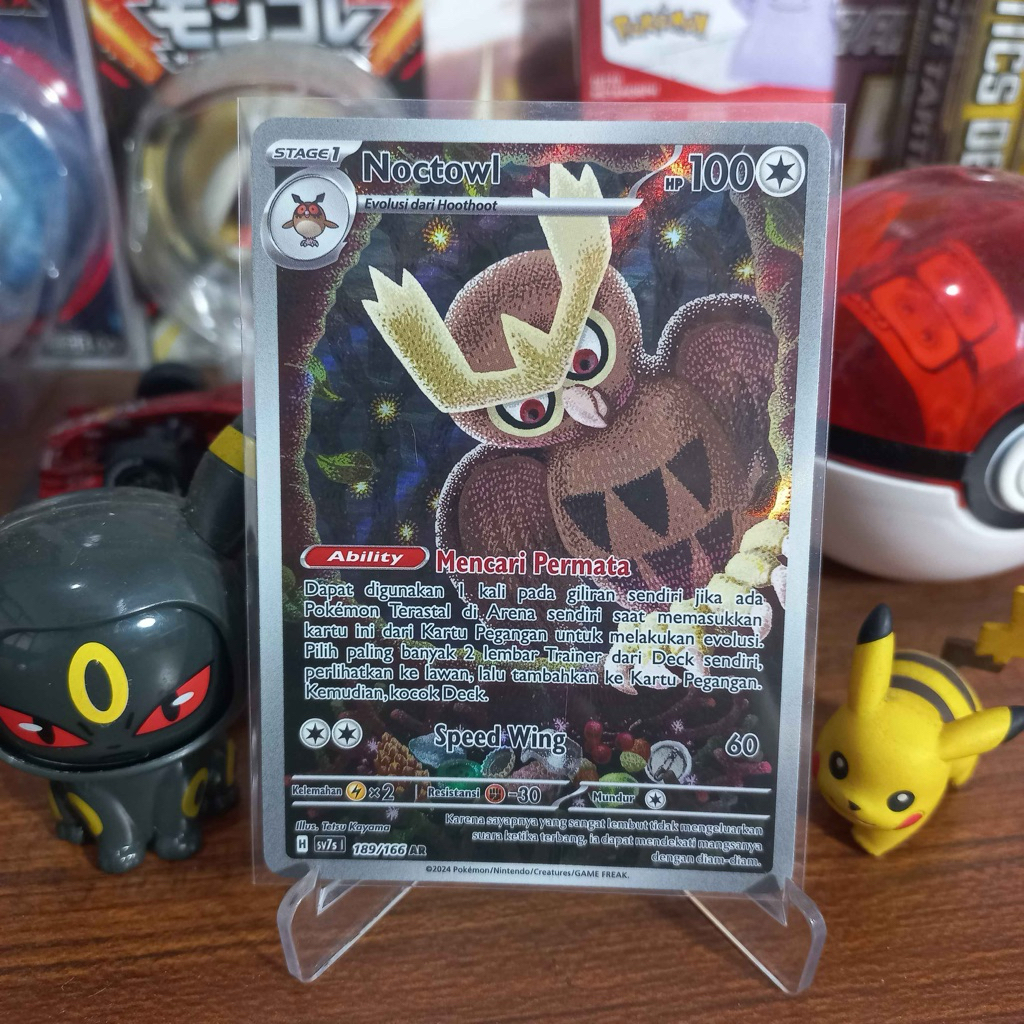 Noctowl AR Sv7s 189/166 - Kartu Pokemon TCG Indonesia Bimbingan Rasi Original