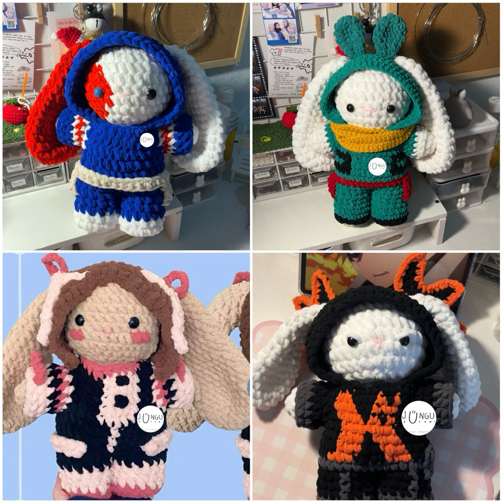 crochet bakugou katsuki bunny boneka rajut anime bakugou katsuki bakugo katsuki kelinci boneka rajut