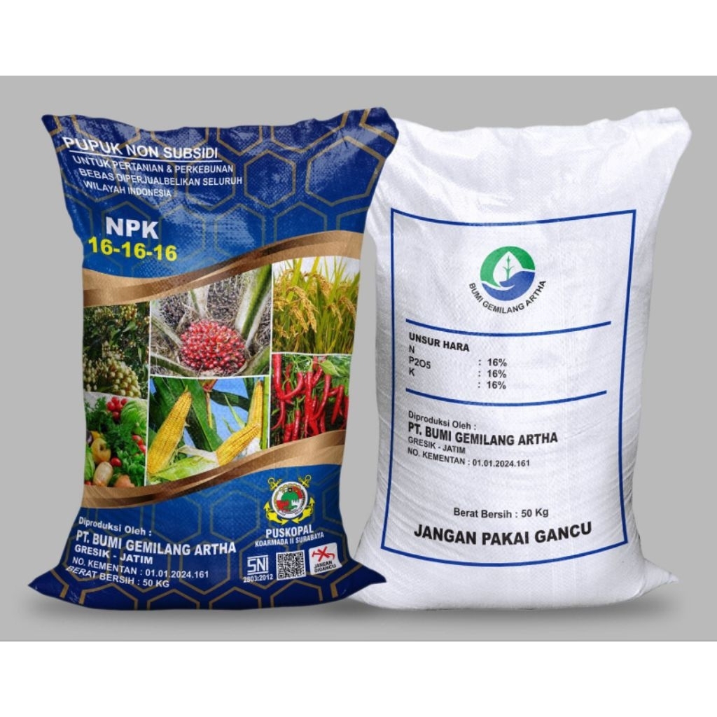 pupuk NPK 161616 50kg untuk menyuburkan tanaman dan melebatkan buah