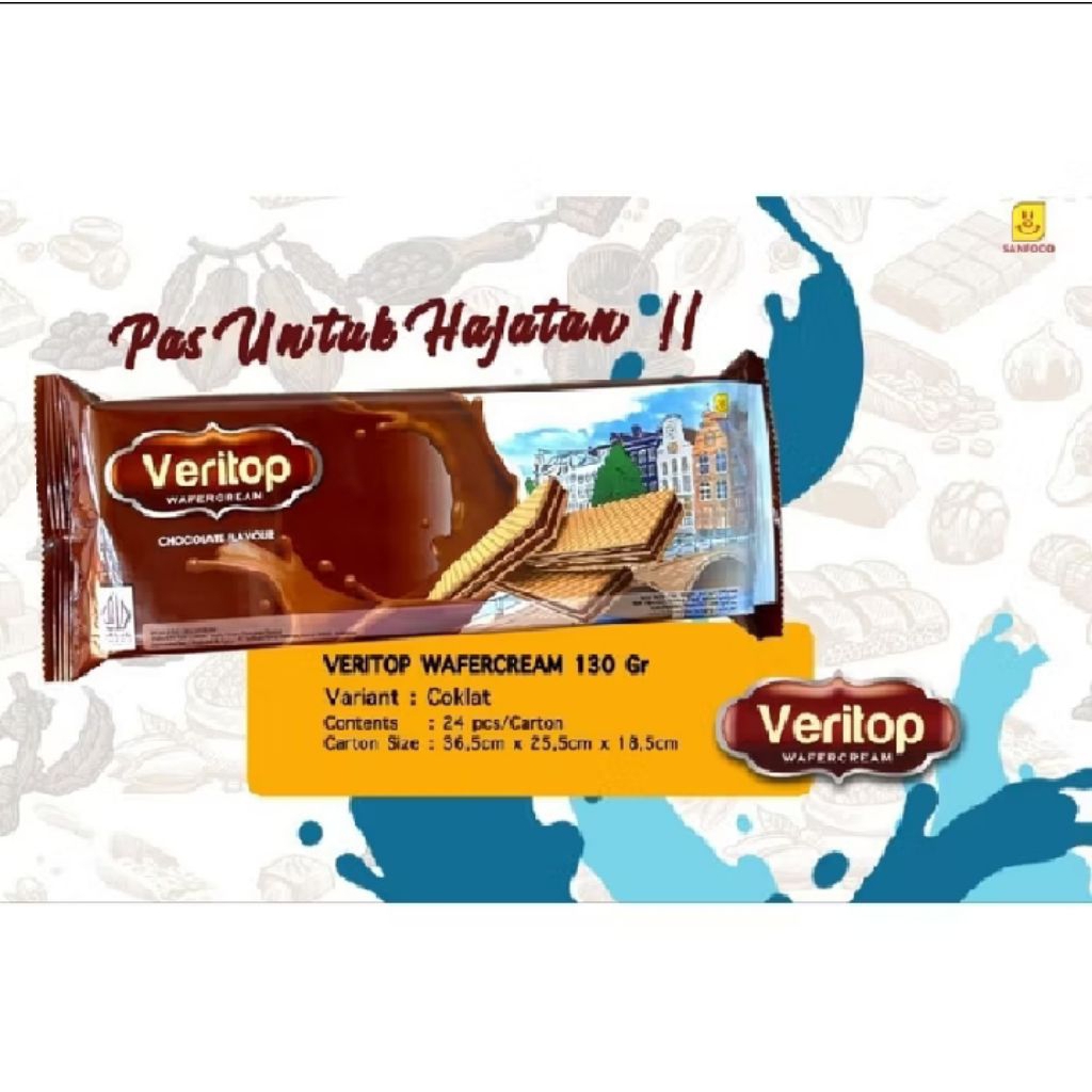veritop wafer per satuan rasa coklat wafer cocok buat hajatan