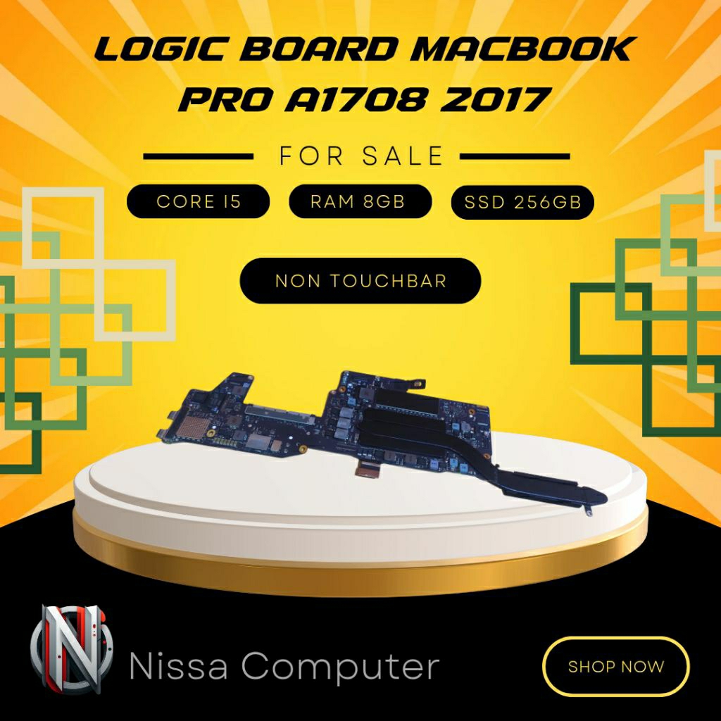 LOGIC BOARD SSD SPEAKER MOUSEPAD  MACBOOK PRO A1708 2017 CORE I5 RAM 8GB