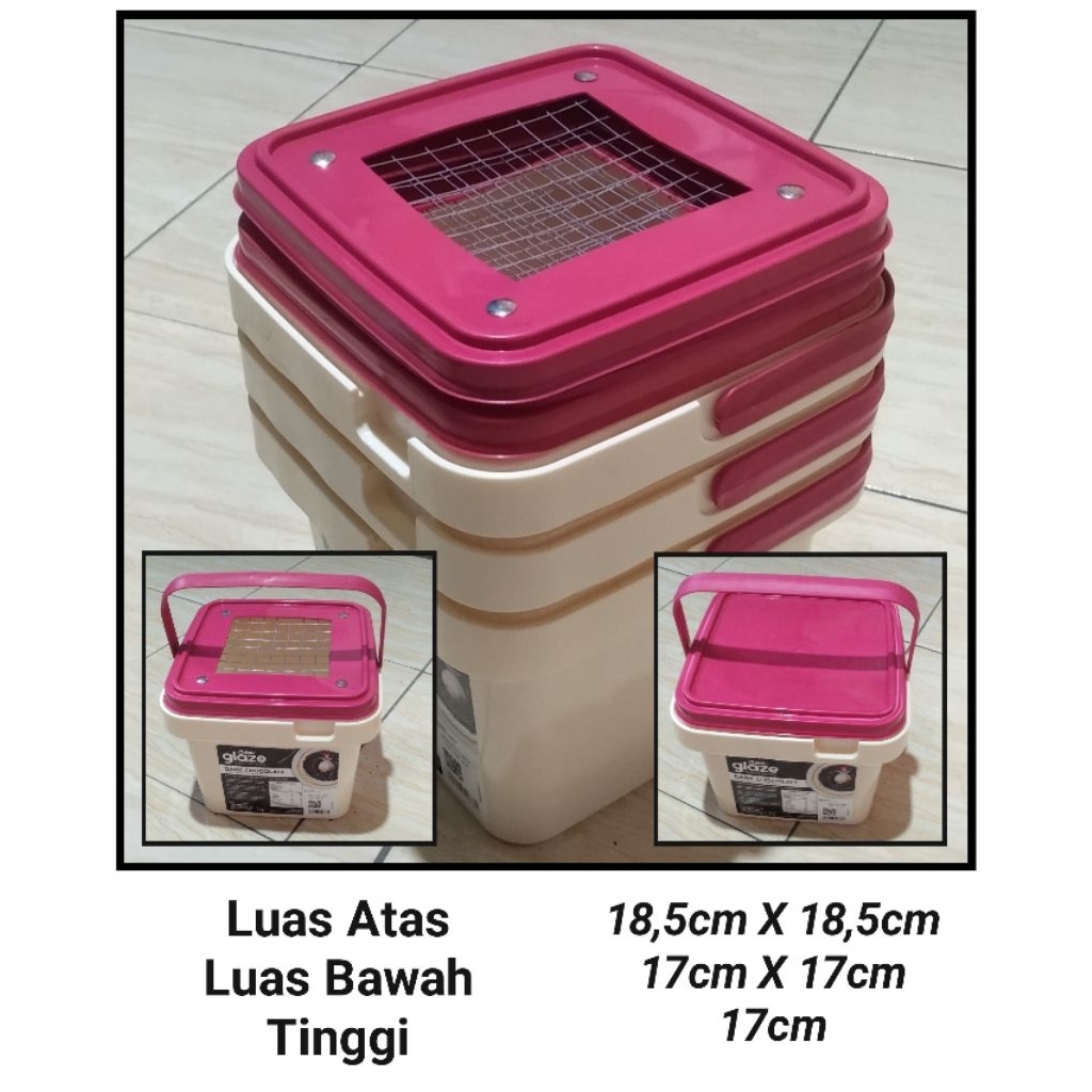 Box Glaze 5Kg bekas / Kandang Hamster / Kandang Reptil / Ember Selai Bekas /Kandang Custom / Kandang
