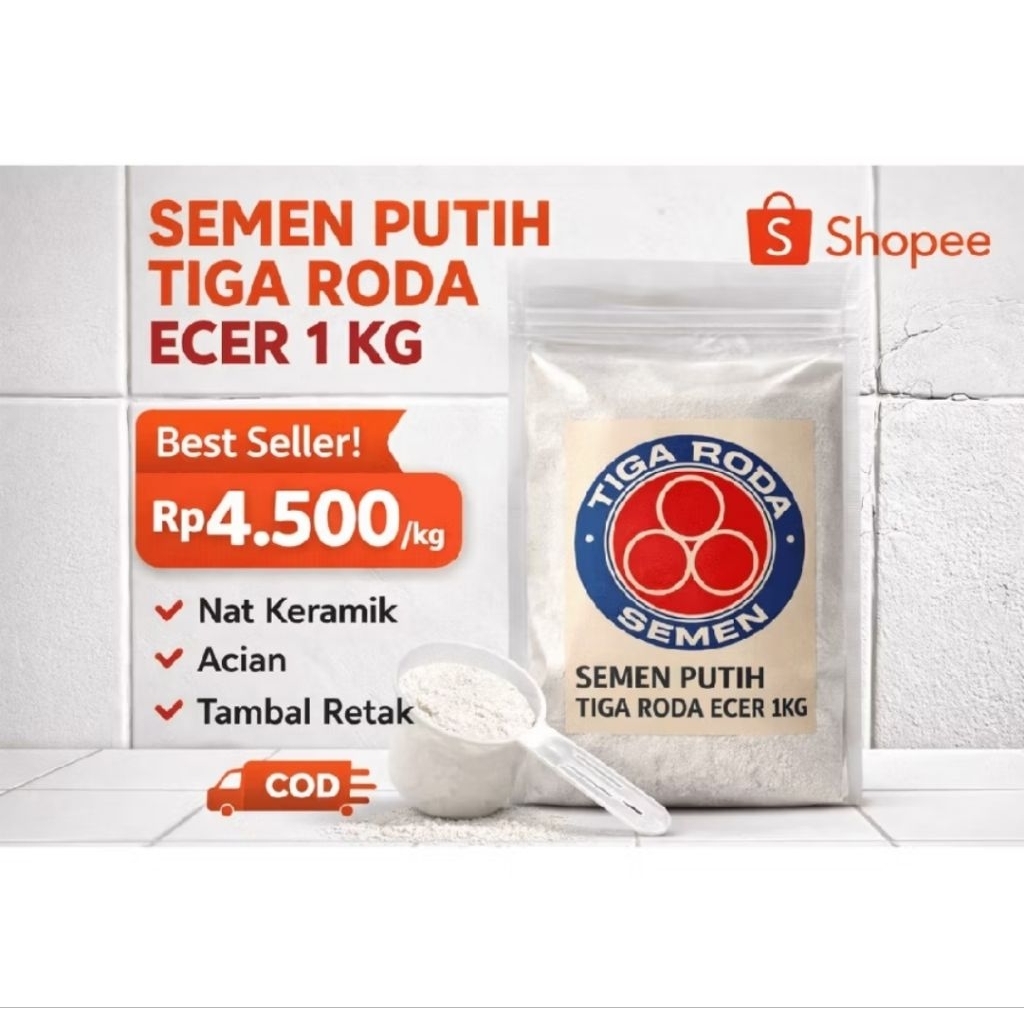Semen Putih 3 Roda Kiloan Harga Per 1 Kilogram