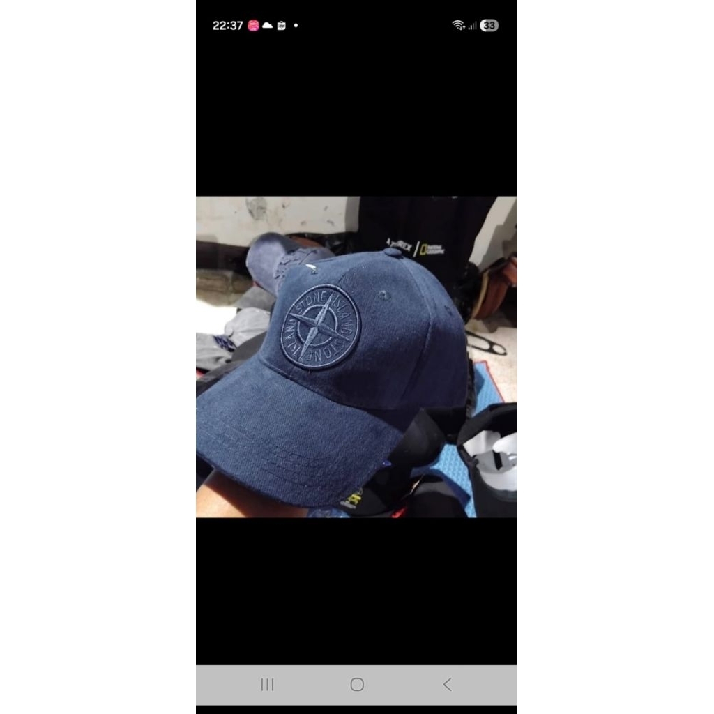 topi pria si navy suede