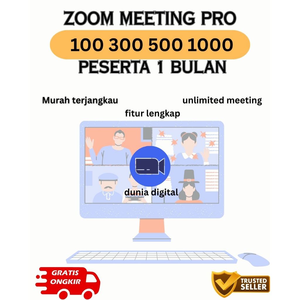 Zoom Meeting 100 peserta Unlimited PRO  FULL GARANSI