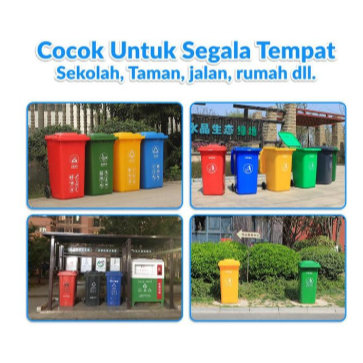 Tempat sampah besar 120 liter hdpe