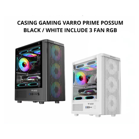 Casing Gaming Varro Prime Possum Include 3 Fan RGB