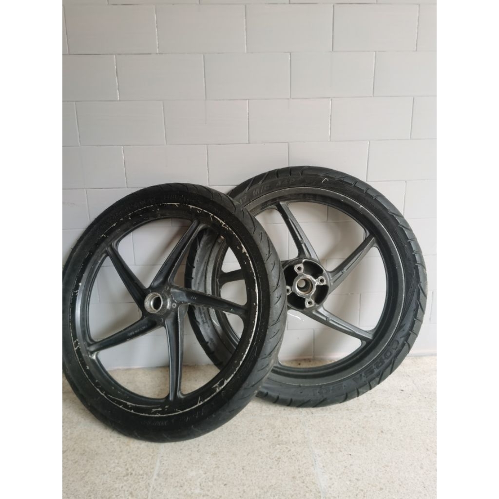 VELG COPOTAN ORIGINAL HONDA SUPRA 125 (CAKARAM DEPAN BELAKANG) + Ban