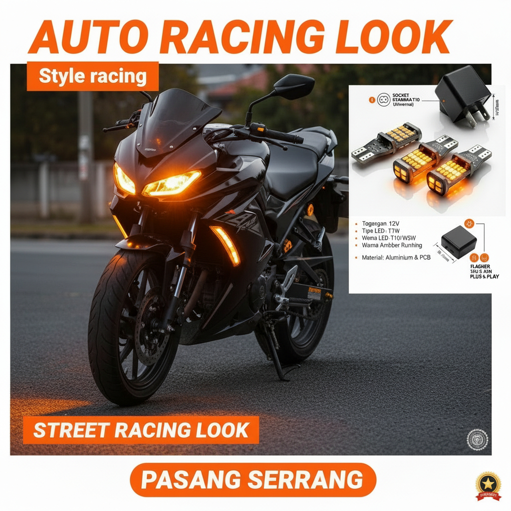 Lampu Sein Motor LED T10 Terang Maksimal Flasher