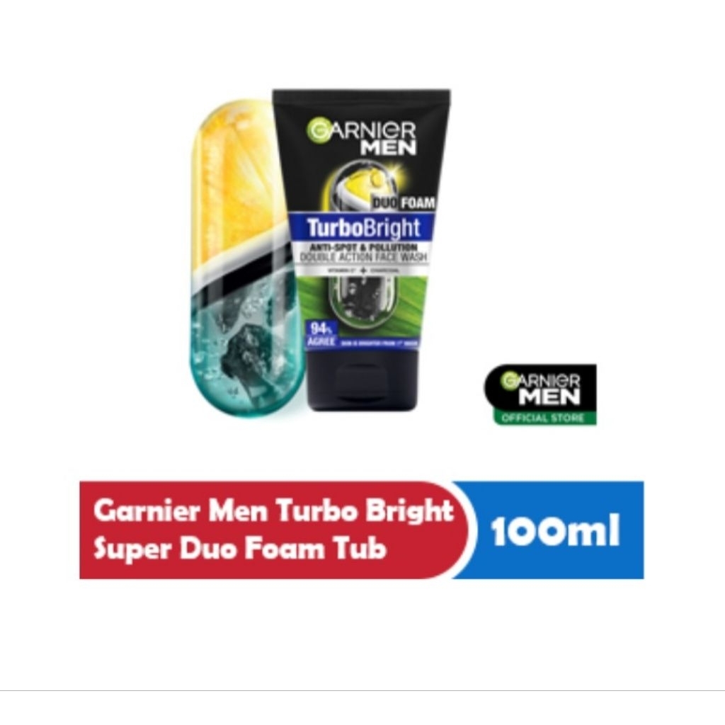 Sabun Pembersih Wajah Pria Garnier Men Turbo Bright 100 ml