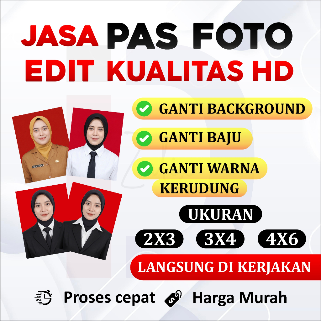 Jasa Edit Pas Foto Pakai Jas, kemeja, Almamater, Ganti background, Ganti Baju , Ganti warna Kerudung