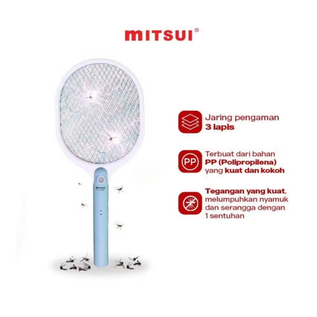 Mitsui Raket Nyamuk Listrik + Lampu MRL 66 Hydra