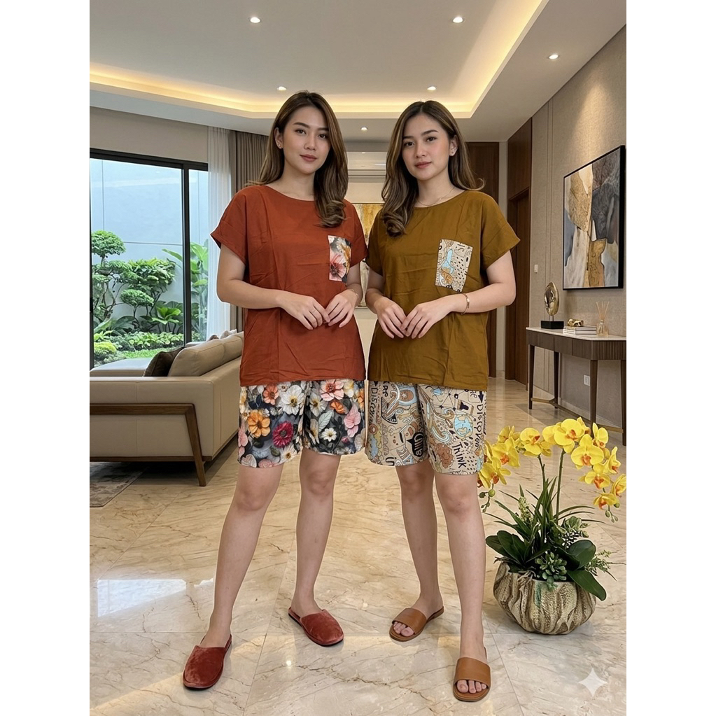 Babydoll celana pendek//DEWASA//RAYON PREMIUM