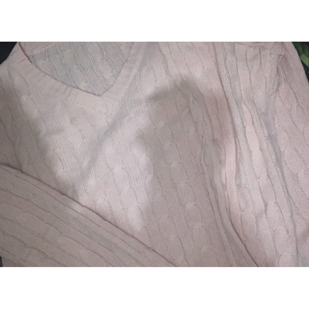 preloved pink cable sweater