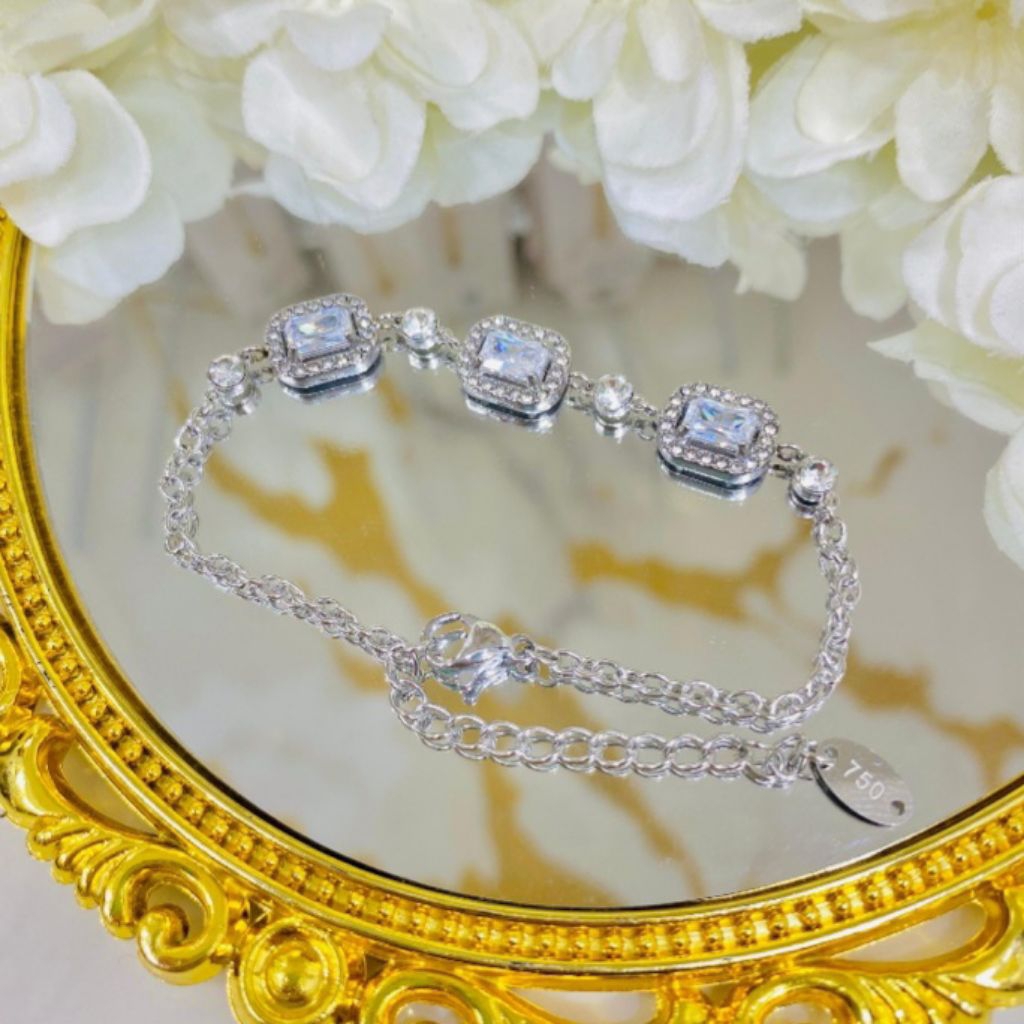 gelang permata silver titanium