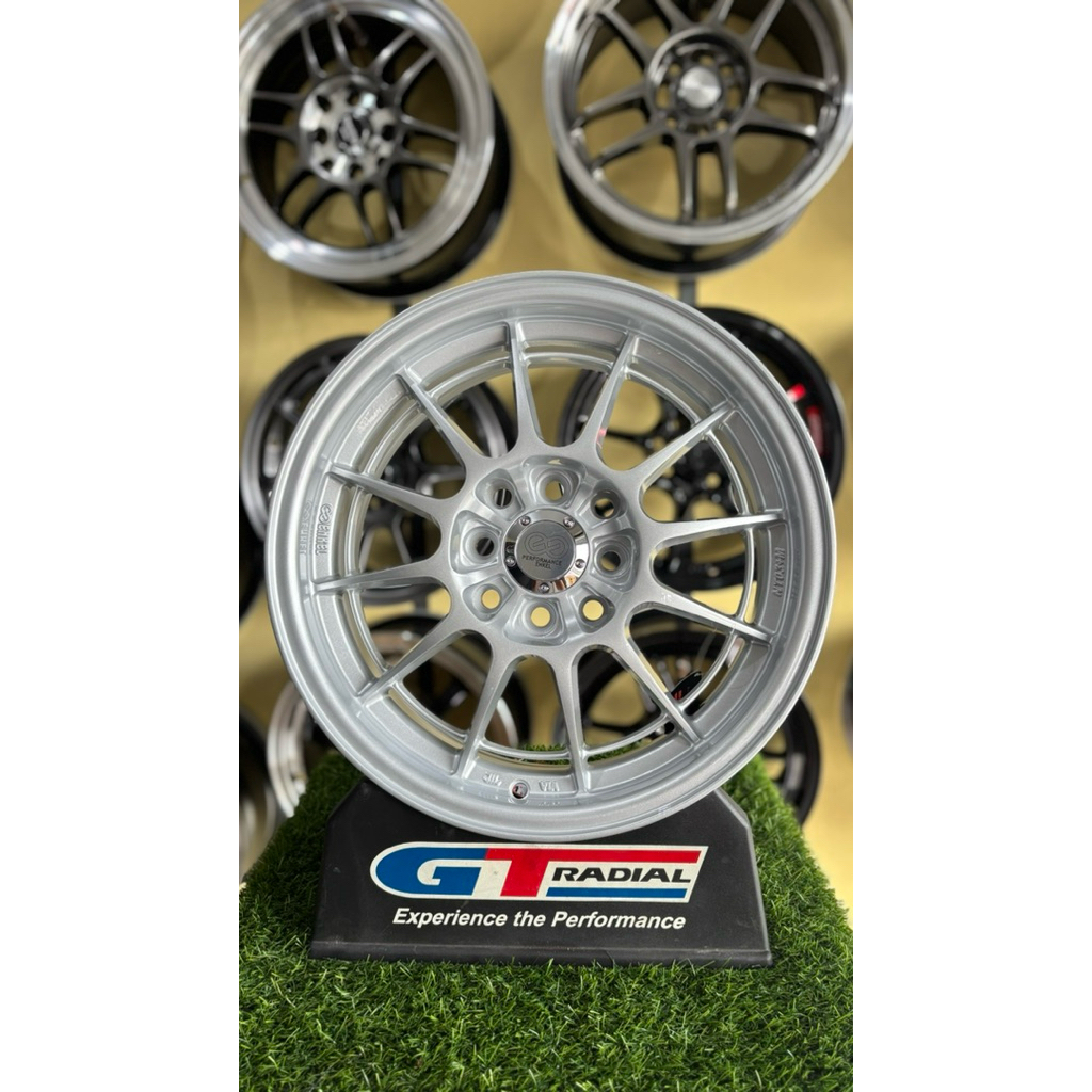 velg enkei spider r15 4x100/114pcd lebar6,5 et42 silver by jf luxury