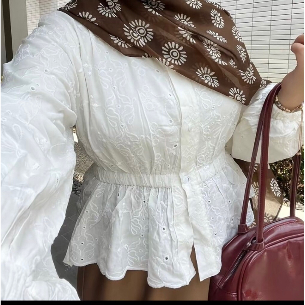 Sarea Blouse Carop Katun Bordir-Blouse Katun Bolong by Fivefourite.wear