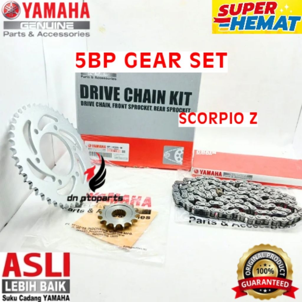 GEAR SET ORIGINAL YAMAHA KODE 5BP, GEAR SET SCORPIO Z
