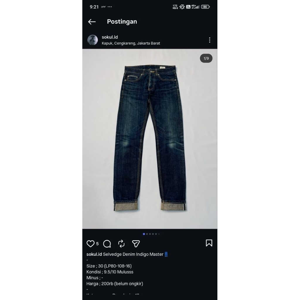 link co denim salvadge indigo master