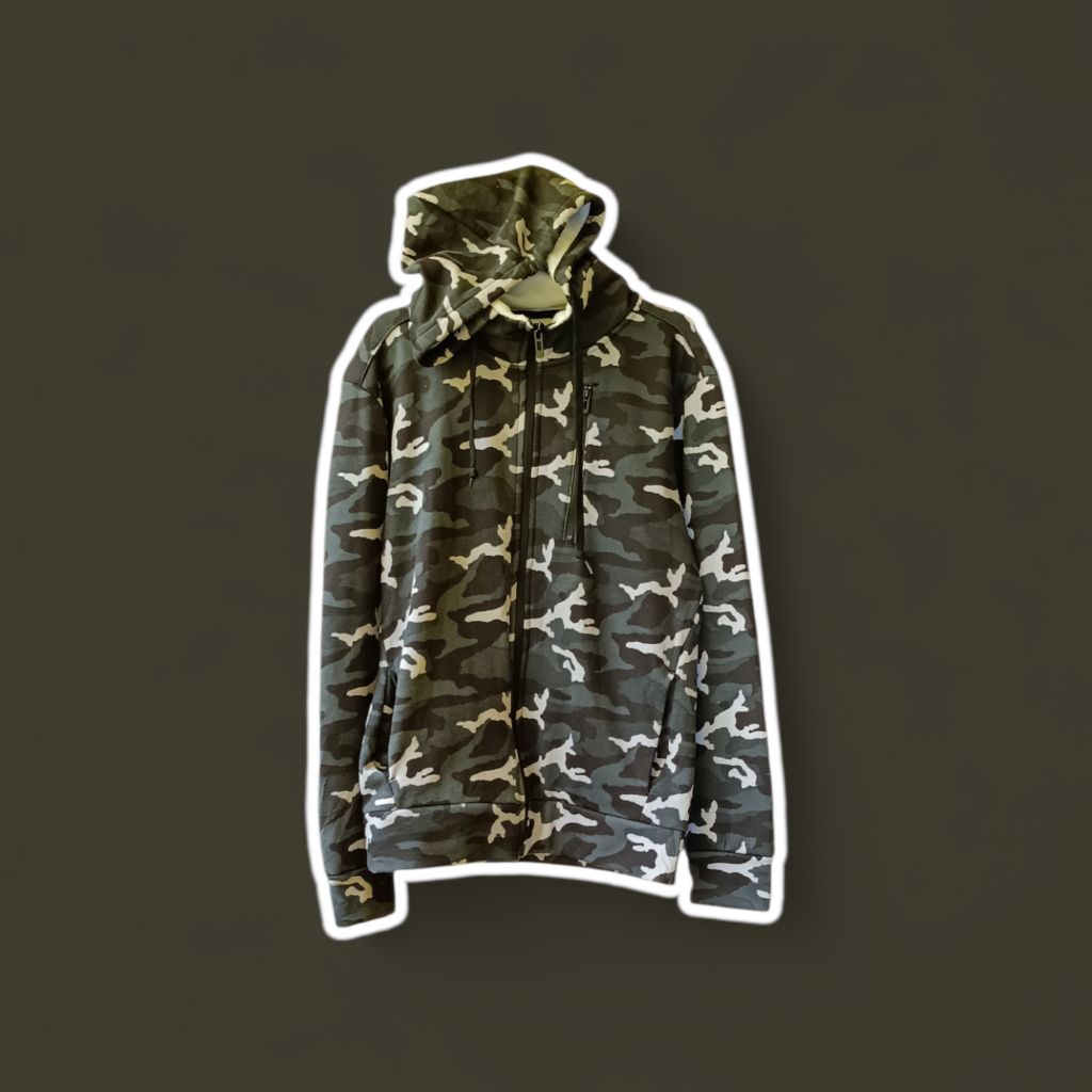 Preloved hoodie jacket motif camo