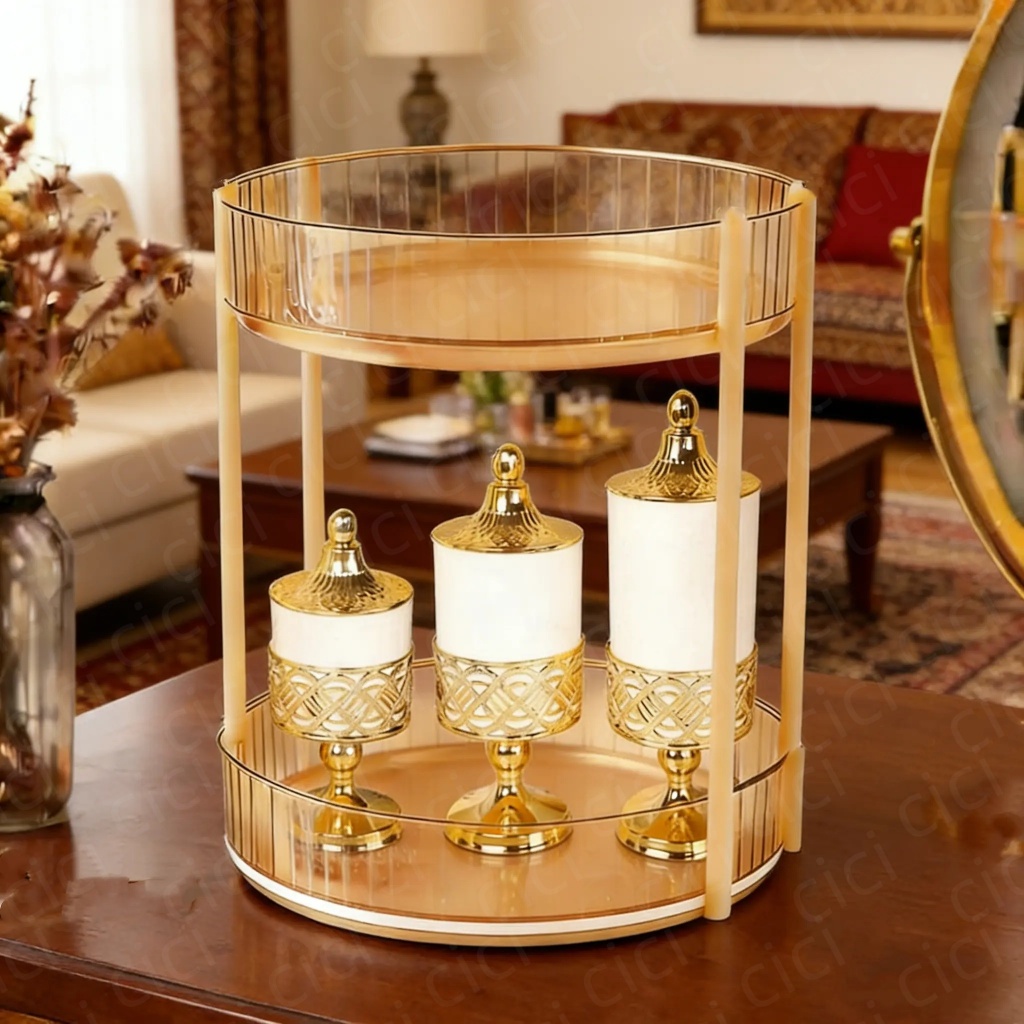 tempat aqua gelas estetik rak air mineral gelas gold Rak Aqua Gelas Estetik Rak Serbaguna Tempat Kos