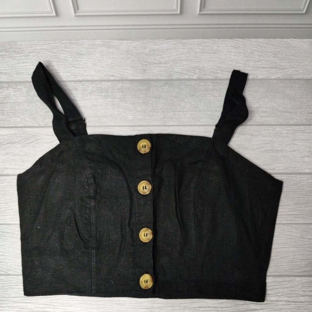 tank top cotton on crop tank top cotton in hitam tank top kancing