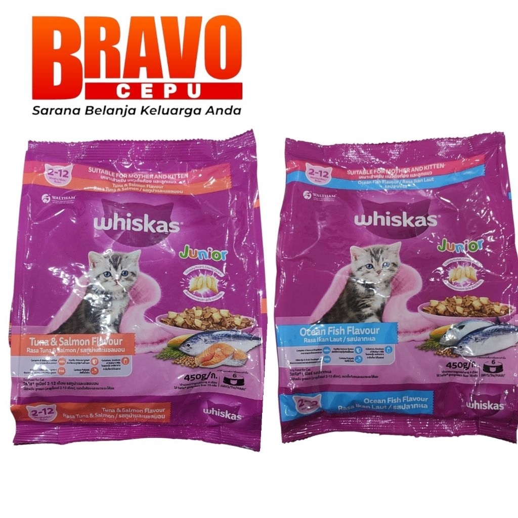 Whiskas Junior (Ocean Fish & Tuna)// whiskass  kering 450 gram