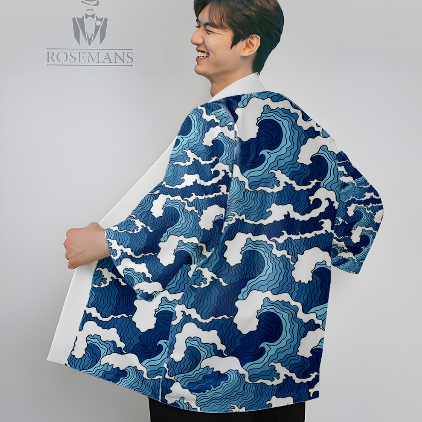 Kimono Motif Anime Ombak Jepang Korea