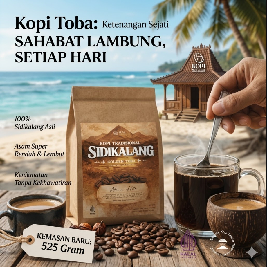 Kopi ASLI Sidikalang 525gr | Kopi Tubruk Hitam Strong | Favorit Pecinta Kopi