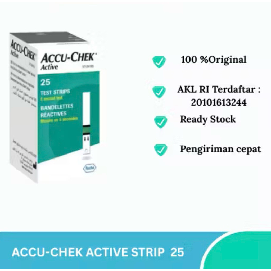 Accu check Active Strip isi 25pc / Strip Gula Darah Accu check Active