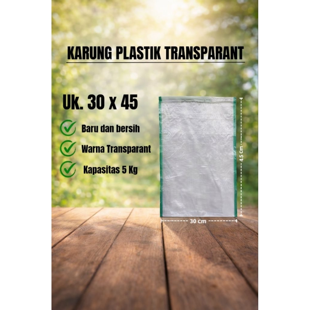 Karung Plastik Transparan 5 kg 30 x 45 cm / Karung Plastik Transparan 10 kg 35 x 55 cm / Karung Bera