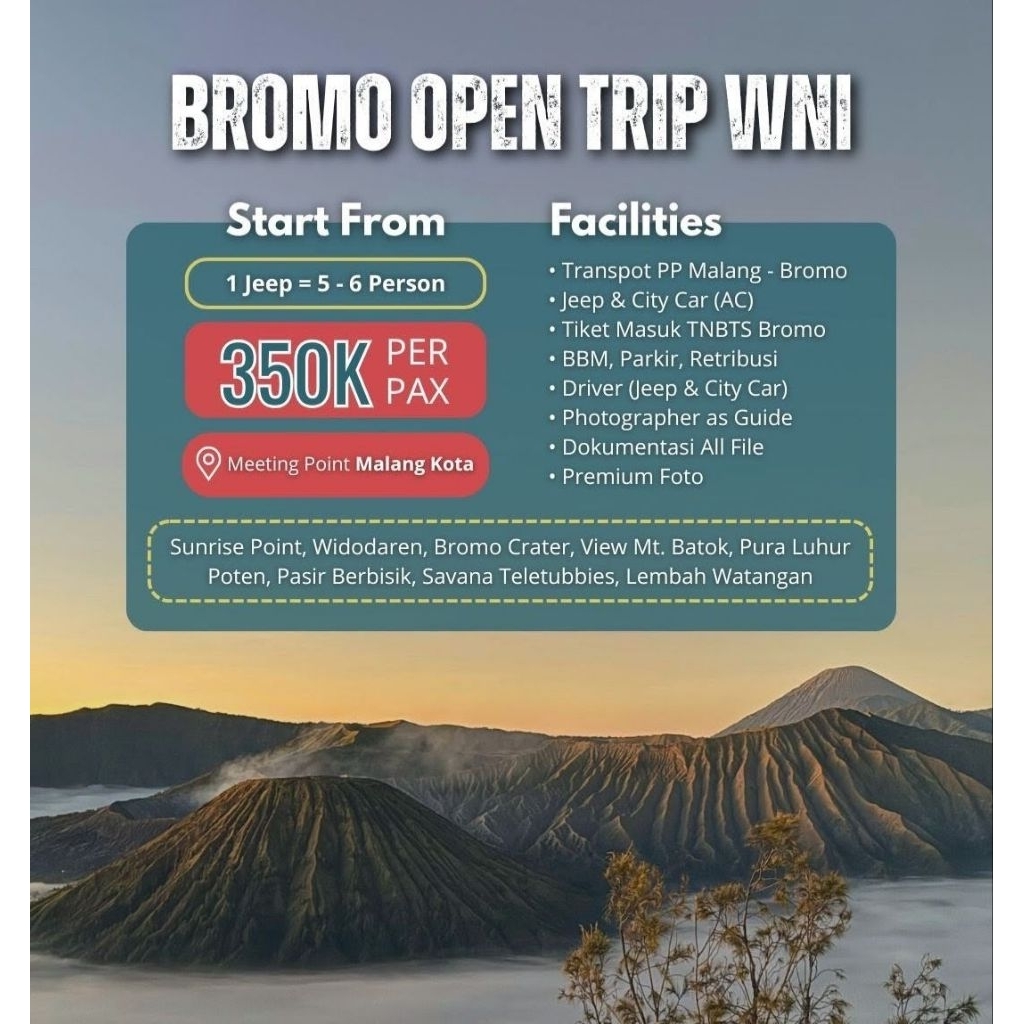 BROMO SUNRISE OPEN TRIP WNI (NASIONAL)