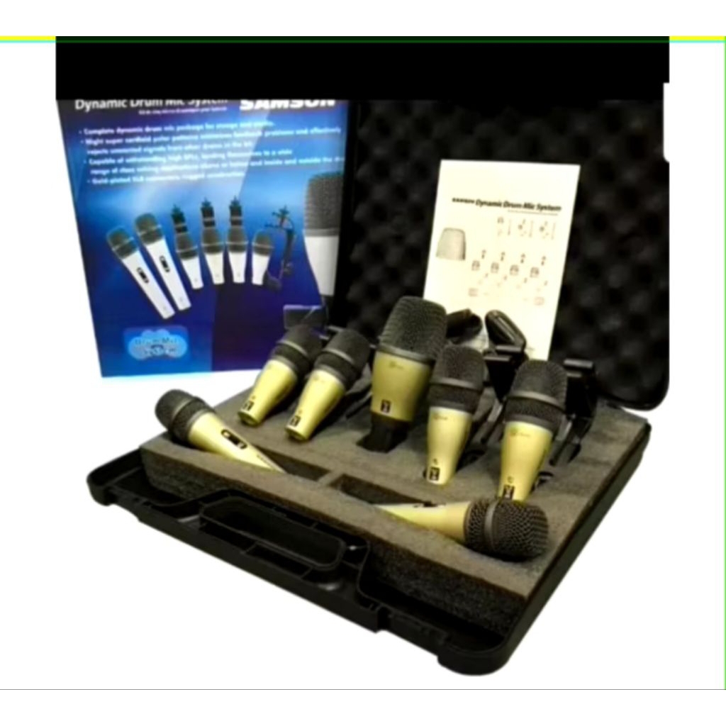 Mic Drum Percusión Set SAMSON DMK 7 KIT Kwalitas TERBAIK