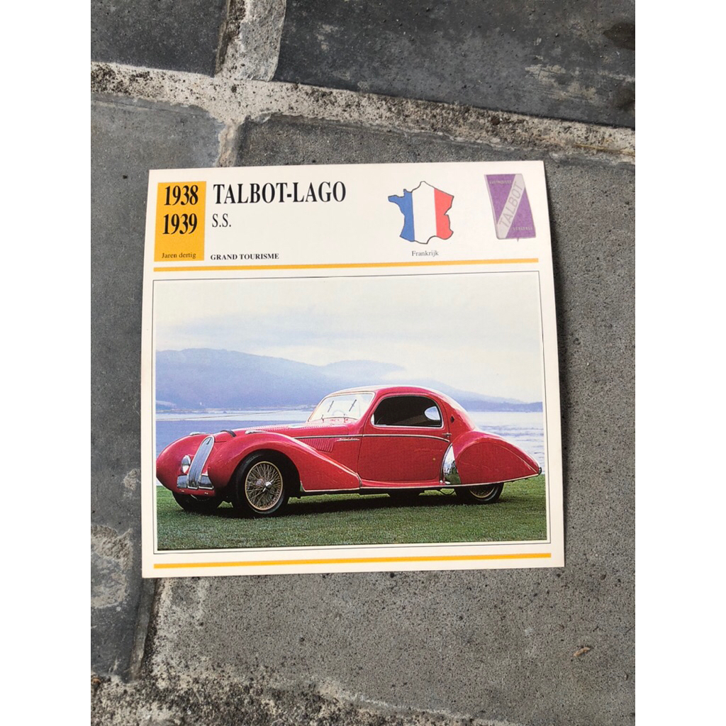 poster asli mobil antik Talbot lago 1938