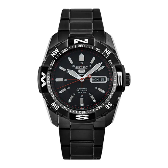 Seiko 5 Sports SNZJ11K1 Automatic Black Dial Black Stainless Steel - Jam Tangan Seiko Original