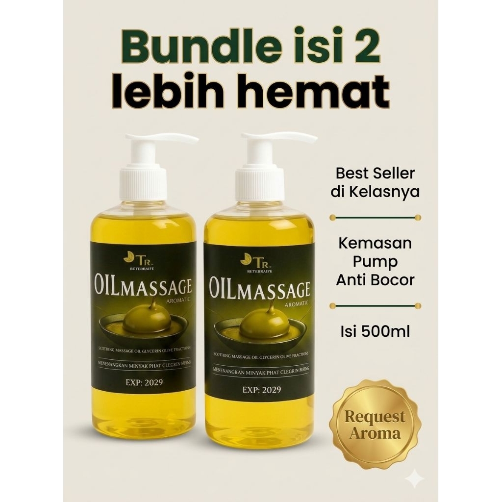 MASSAGE OIL AROMATIC ISI 2 500ml TRF OIL MASSAGE || Minyak urut spa aromaterapi 500ml TRF OIL MASSAG