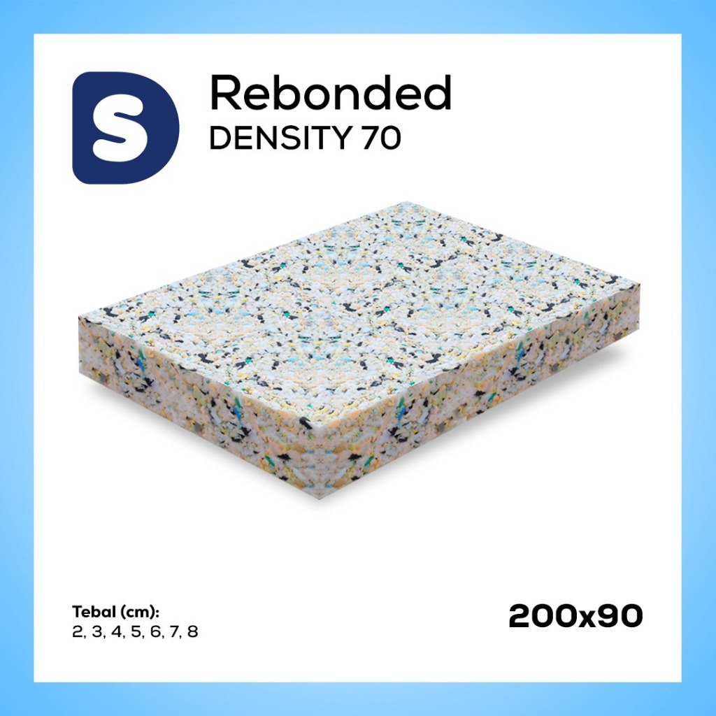 Busa Rebonded Foam D70 UK Tebal 2 - 8 cm | Bahan Baku Premium 90x200 cm