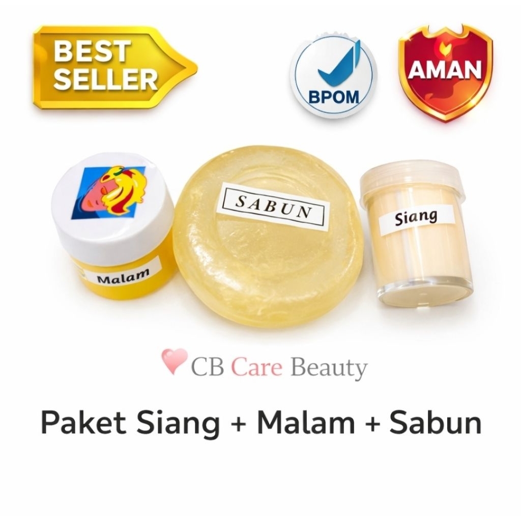 Paket Cream JRG Original Siang Malam Mini + Sabun BPOM | Pemutih Wajah Glowing