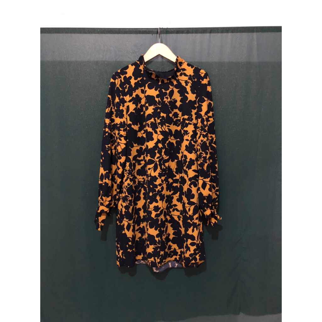 Blouse Long Tunik H&M Floral Mustard [RARE]