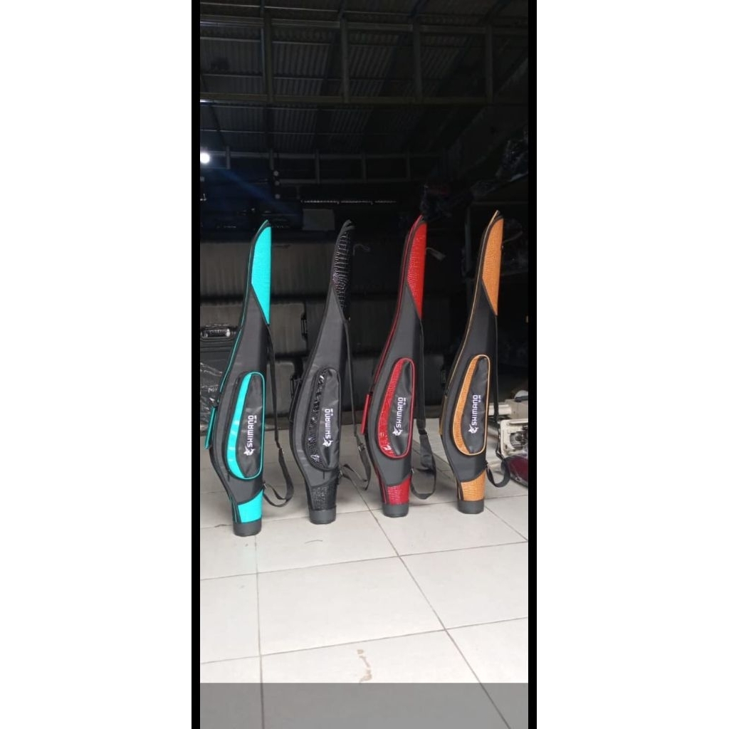 Tas pancing kulit premium shimano 3 kantong 100cm