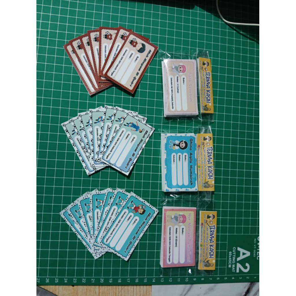 Sticker label buku tulis