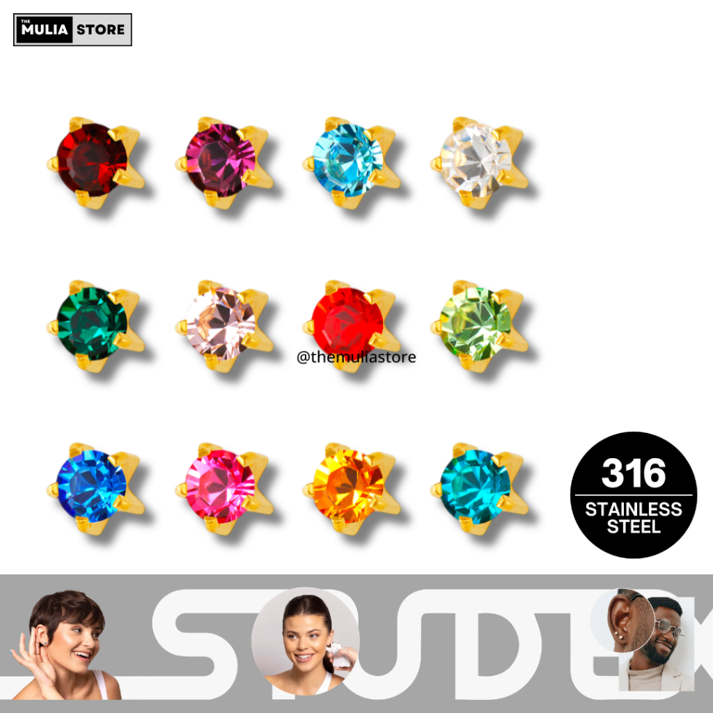 STUDEX Anting Tindik/Kerabu Tembak/Subang Tembak Anak-Anak/Remaja/Dewasa Studex Original Stainless S
