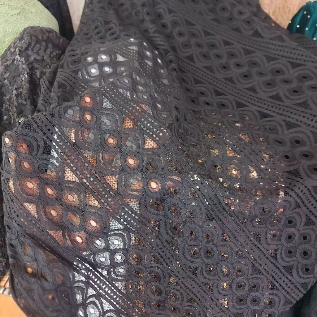 kain brokat premium  - kain brokat katun  - kain brokat luxury  - kain brokat meteran ( hitam) G