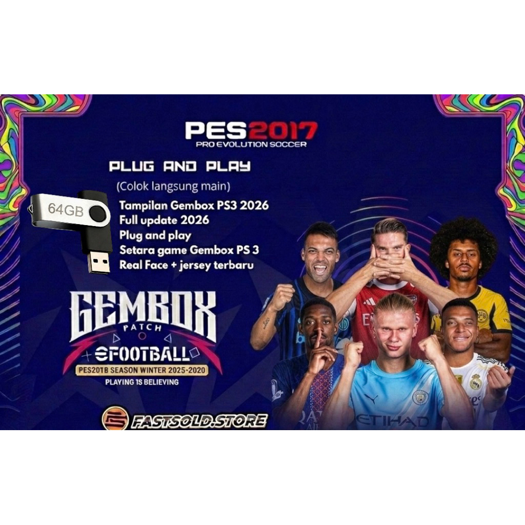 FLASHDISK ISI GAME PES 2017 UPDATE 2026 (KOMPUTER/LAPTOP/PC)